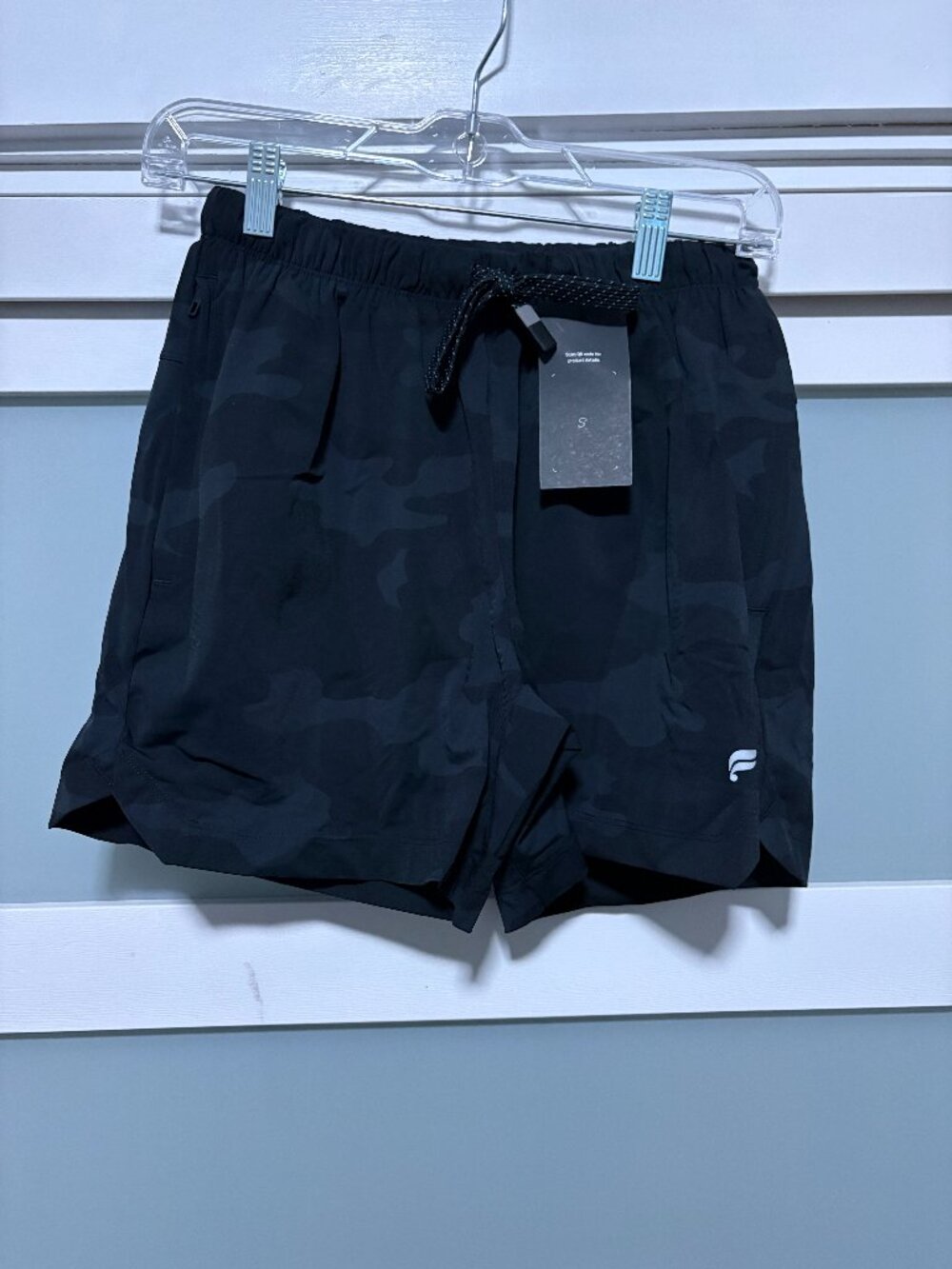 Fabletics Men's Tactical Camo Athletic Running Workout Shorts Black sz S NEW